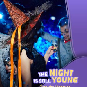 UNKENBO Orange LED Light Witch Hats for Women - Fancy Light Weight Halloween Witch Hat with Cute Lace and Large Hat Brim Unique Halloween Designs and Purple Feather for Witch Costume Size: 20 inch