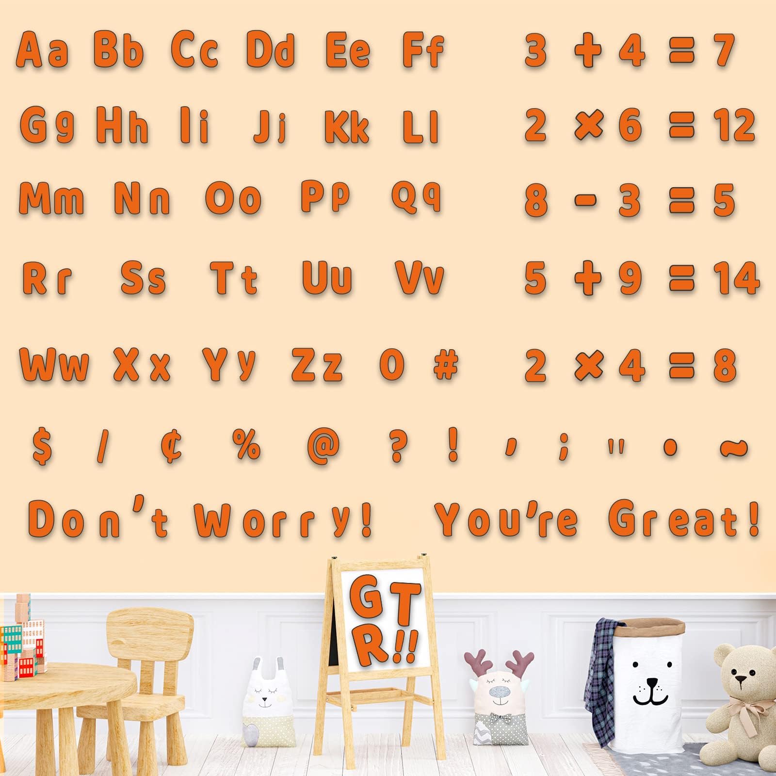 266 Pcs Letters Combo Pack Set Thanksgiving Fall Chalkboard Classroom Letters Orange Bulletin Board Letter and Number Accents for Home School Classroom Decor