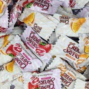 Orange and Strawberry Cream Savers Mixed 2LB Bulk Bag of Creme Savers, Cream Saver Candy, Creme Savers Strawberry and Cream, Strawberry Creme Savers Hard Candy, Creamsavers, Orange Creme Savers