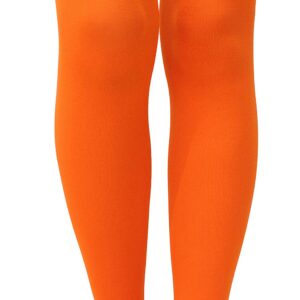 AGITATESAND Orange Socks Over Knee Stretchy Thigh High Opaque Stockings Halloween Party Costume Cosplay Knee-High Socks For Women…