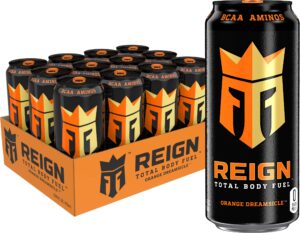 reign total body fuel, orange dreamsicle, fitness & performance drink, 16 fl oz (pack of 12)