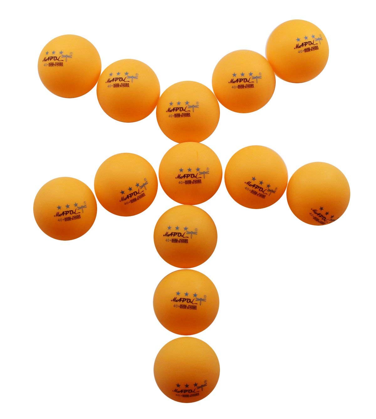 MAPOL 50- Pack Orange 3-Star Premium Ping Pong Balls Bulk,Advanced Training Table Tennis Ball