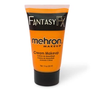 Mehron Makeup Fantasy FX Cream Makeup | Water Based Halloween Makeup | Orange Face Paint & Body Paint For Adults 1 fl oz (30ml) (ORANGE)