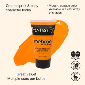 Mehron Makeup Fantasy FX Cream Makeup | Water Based Halloween Makeup | Orange Face Paint & Body Paint For Adults 1 fl oz (30ml) (ORANGE)