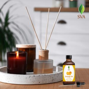 SVA Orange Essential Oil 4oz (118ml) Premium Essential Oil with Dropper for Diffuser, Aromatherapy, Hair Care, Scalp Massage & Skin Care