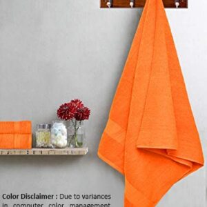 GLAMBURG Ultra Soft 8-Piece Towel Set - 100% Pure Ringspun Cotton, Contains 2 Oversized Bath Towels 27x54, 2 Hand Towels 16x28, 4 Wash Cloths 13x13 - Ideal for Everyday use, Hotel & Spa - Orange