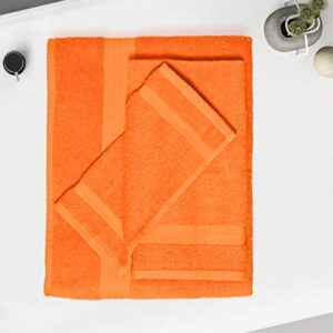 GLAMBURG Ultra Soft 8-Piece Towel Set - 100% Pure Ringspun Cotton, Contains 2 Oversized Bath Towels 27x54, 2 Hand Towels 16x28, 4 Wash Cloths 13x13 - Ideal for Everyday use, Hotel & Spa - Orange