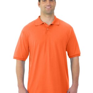 Jerzees Men's Spot Shield Short Sleeve Polo Sport Shirt, Safety Orange, 2X-Large