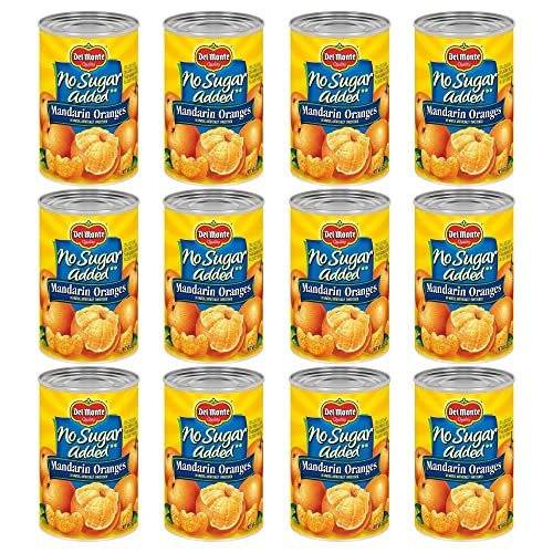 Del Monte Canned Mandarin Oranges No Sugar Added, 15 Ounce (Pack of 12)