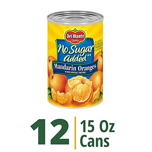 Del Monte Canned Mandarin Oranges No Sugar Added, 15 Ounce (Pack of 12)