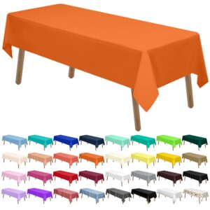 party ulyja orange plastic tablecloths 2 pack disposable table covers 54 x 108 inch peva fall colors table cloths for bbq picnic birthday wedding parties 8 ft rectangle table use