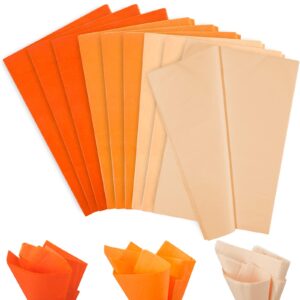 whaline 120 sheet assorted orange tissue paper 15 x 20 inch wrapping paper decorative gift wrap tissue paper art paper crafts for halloween autumn thanksgiving fall harvest holiday pompom