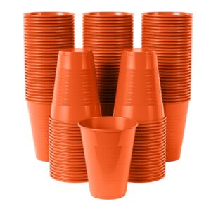 Exquisite 12 oz Orange Plastic Cups For Party 50 Pack | Orange Disposable Cups | Orange Party Cups Disposable | Plastic Party Cups Orange | 12 oz Plastic Cups Disposable | Plastic Drinking Cups