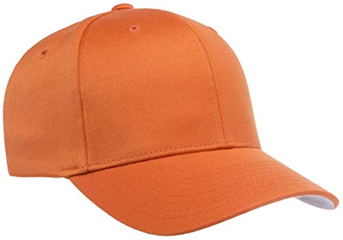 Flexfit Men's Athletic Baseball Fitted Cap, Orange, Small-Medium