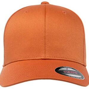 Flexfit Men's Athletic Baseball Fitted Cap, Orange, Small-Medium