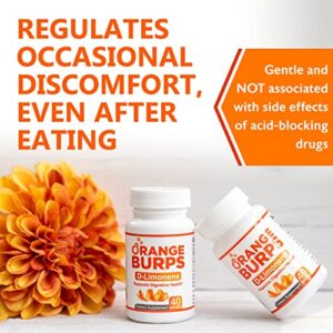 Orange Burps D-Limonene Supplement for Digestive Health, Heartburn, Acid Reflux, GERD | Orange Peel Extract | All-Natural Easy-to-Swallow Softgels | 1,000 mg per Serving - Made in USA