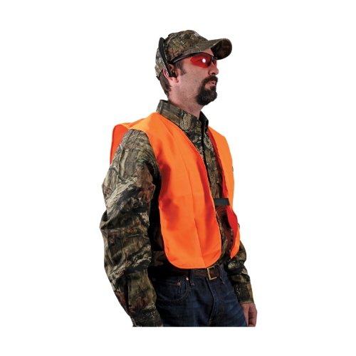 Allen Company Adult Blaze Orange Hunting Vest with a Hook and Loop Closure - High-Visibility Saftey Gear for Men and Women - Fits over Clothes and Jacket - Large