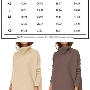 LILLUSORY Orange Turtleneck Oversized Sweaters Long Batwing Sleeve Tunic Pullover Sweater Knit Tops