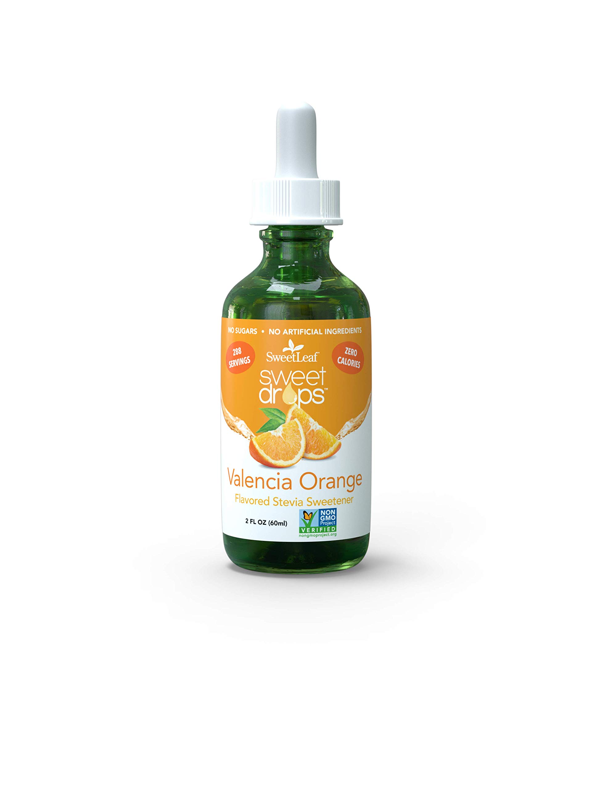 SweetLeaf Sweet Drops Valencia Orange Liquid Stevia Sweetener - Orange Stevia Drops, Zero Calories, Zero Sugar, Non-GMO, Gluten-Free, Keto Friendly, Flavor Drops Stevia - 2 Fl Oz