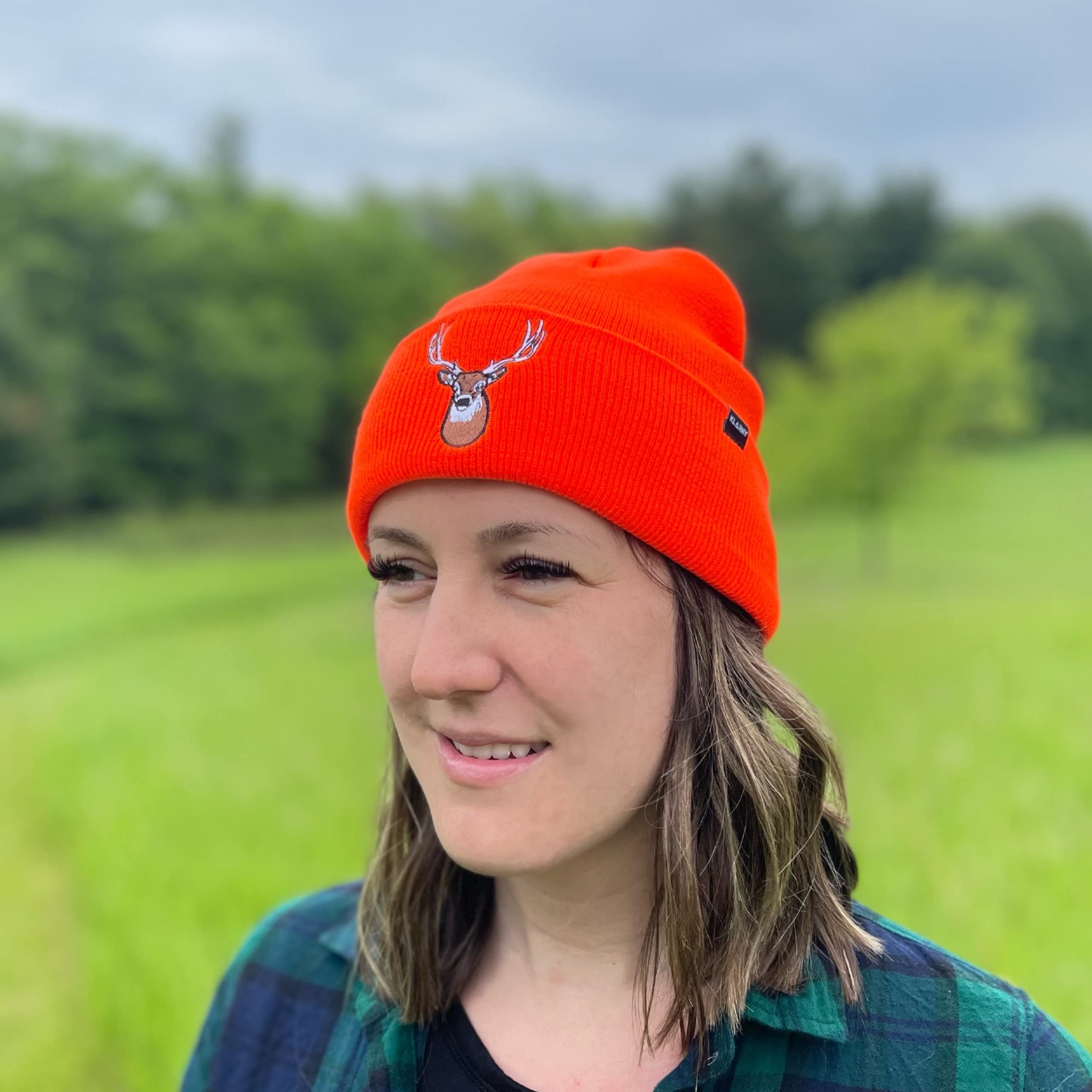 Klarny Blaze Orange Hunting Hat for Men, Women, Kids, High-Visibility Orange Hunting Beanie, Comfortable, Stretchy Knit Hunter Orange Hat Deer & Bow Hunting Gear, Safety Accessories, One Size