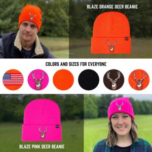 Klarny Blaze Orange Hunting Hat for Men, Women, Kids, High-Visibility Orange Hunting Beanie, Comfortable, Stretchy Knit Hunter Orange Hat Deer & Bow Hunting Gear, Safety Accessories, One Size
