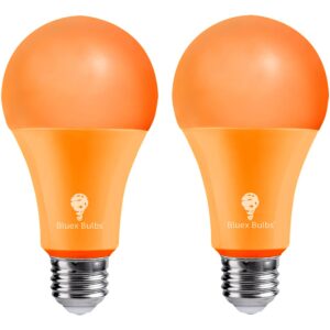 2 Pack BlueX LED A21 Orange Light Bulbs - 13W (100Watt Equivalent) - E26 Base Orange LED Orange Bulb, Party Decoration, Porch, Home Lighting, Holiday Lighting, Decorative Illumination Orange LED Bulb