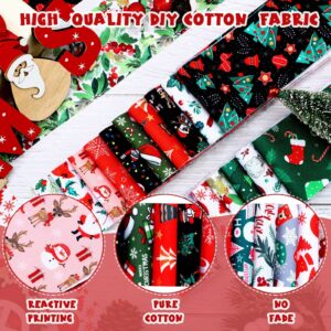 40 Pcs Christmas Jelly Cotton Fabric Patchwork Roll, 2.55 Inch Xmas Jelly Fabric Strips, Pre-Cut Jelly Fabric Patchwork Cotton Fabric for Quilting and Sewing DIY Crafts (Vivid Style)