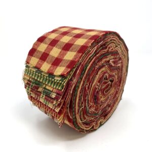 22 Vintage Christmas Homespun 100% Cotton Fabric 2.5" X 44" Precut Jelly Roll by JCS