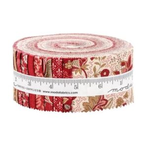 Moda, Jelly Roll, Chateau De Chantilly, Forty 2.5 inch Strips of Fabric