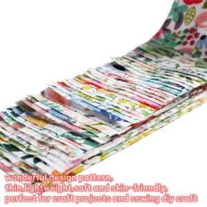 Jelly Roll Fabric Strips for Quilting 2.5 Inch Precut Floral Quilt Fabric Strips Roll Up Cotton Fabric Quilting Patchwork Roll 42Pcs …