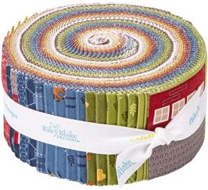 jennifer long country life rolie polie 40 2.5-inch strips jelly roll riley blake designs rp-13790-40