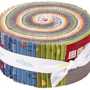 Jennifer Long Country Life Rolie Polie 40 2.5-inch Strips Jelly Roll Riley Blake Designs RP-13790-40