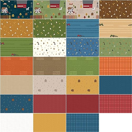 Jennifer Long Country Life Rolie Polie 40 2.5-inch Strips Jelly Roll Riley Blake Designs RP-13790-40