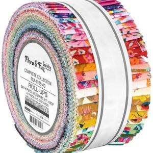 Subhashini Narayanan Flora & Fun Roll Up 40 2.5-inch Strips Jelly Roll Robert Kaufman RU-1186-40