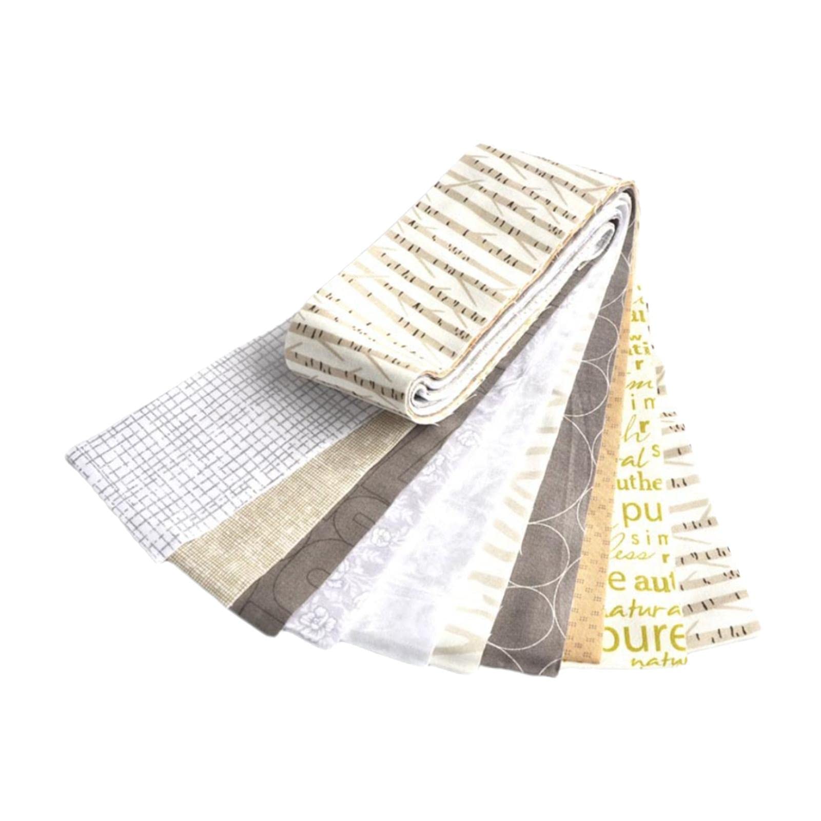 sharprepublic Roll Up Cotton Fabric Quilting Strips, Jelly Roll Fabric, Patchwork Craft Fabric Bundle, Cotton Fabric, Quilting Fabric - Beige