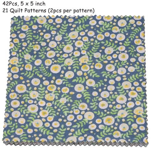 Nodsaw Floral Print Cotton Fabric Squares Bundles,Charm Packs for Quilting 5 inch,Fabric Scraps for Crafts,Precuts Quilt Squares 5" x 5"