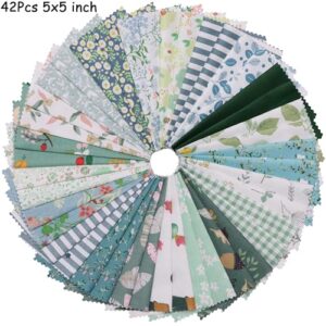 Nodsaw Floral Print Cotton Fabric Squares Bundles,Charm Packs for Quilting 5 inch,Fabric Scraps for Crafts,Precuts Quilt Squares 5" x 5"