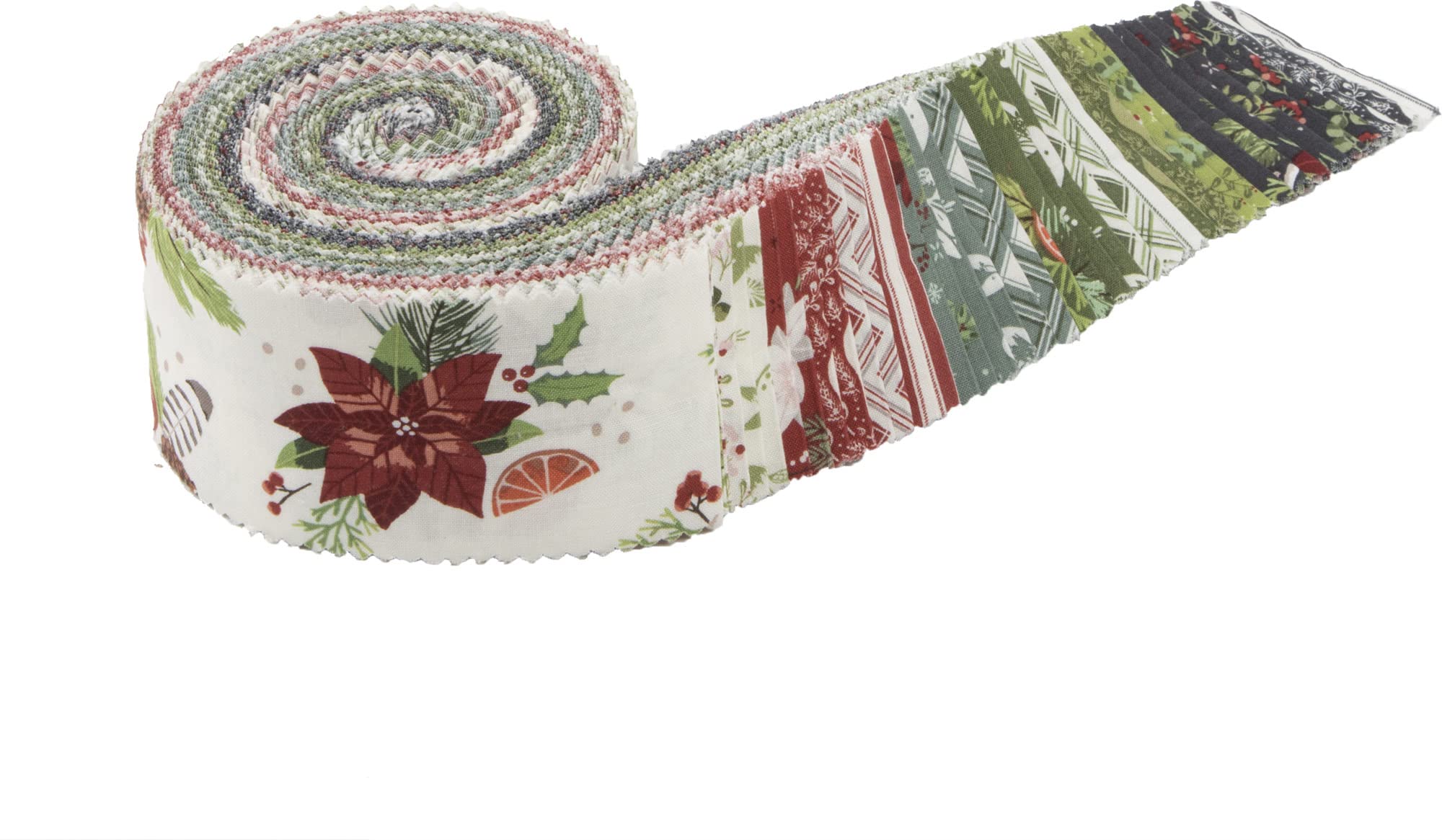 Katherine Lenius Yuletide Forest Rolie Polie 40 2.5-inch Strips Jelly Roll Riley Blake RP-13540-40