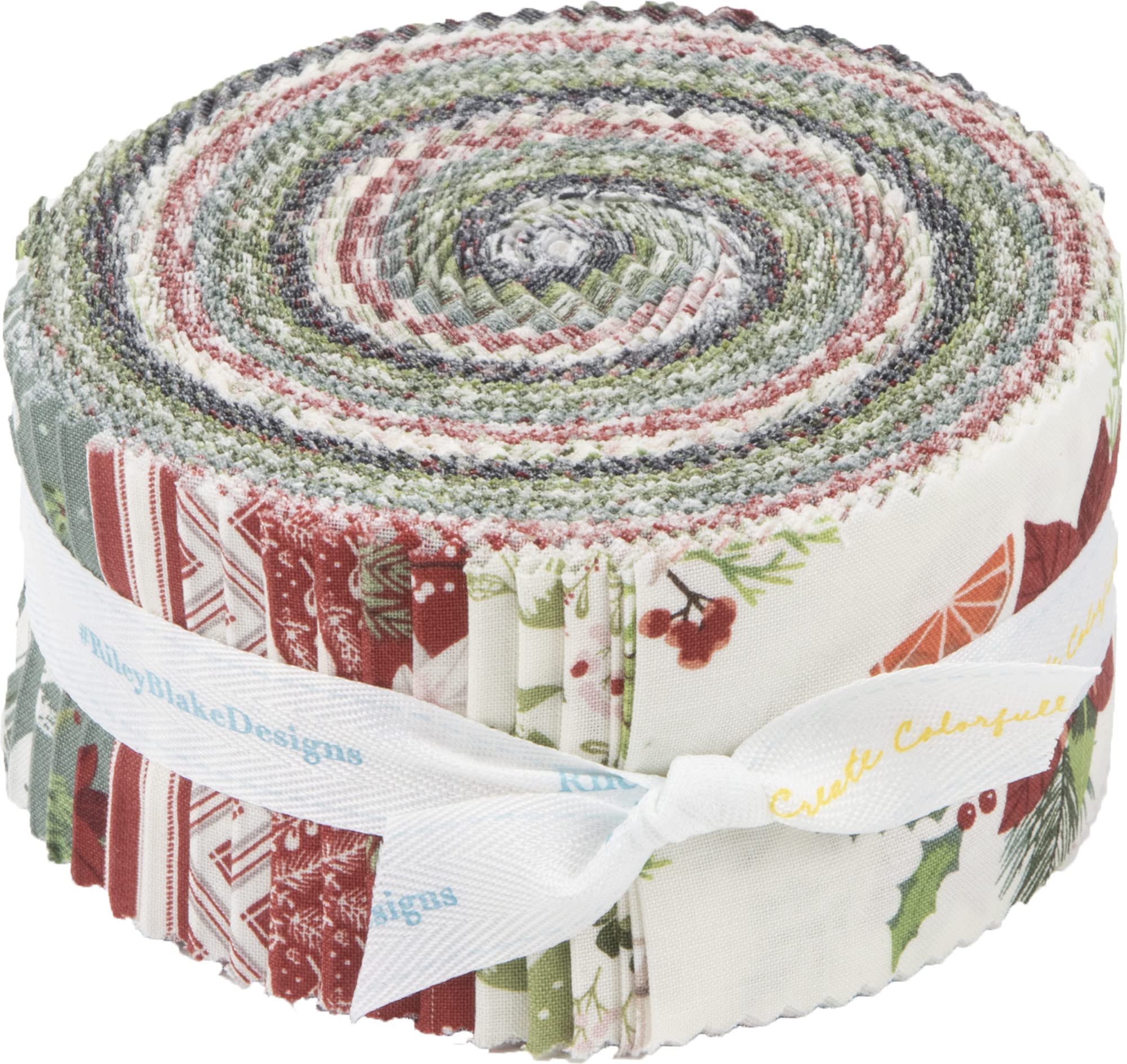 Katherine Lenius Yuletide Forest Rolie Polie 40 2.5-inch Strips Jelly Roll Riley Blake RP-13540-40