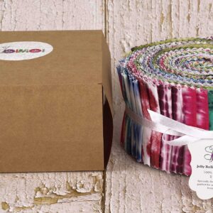 Soimoi 40Pcs Tie Dye Print Cotton Precut Fabrics for Quilting Craft Strips 2.5x42inches Jelly Roll - Multicolor