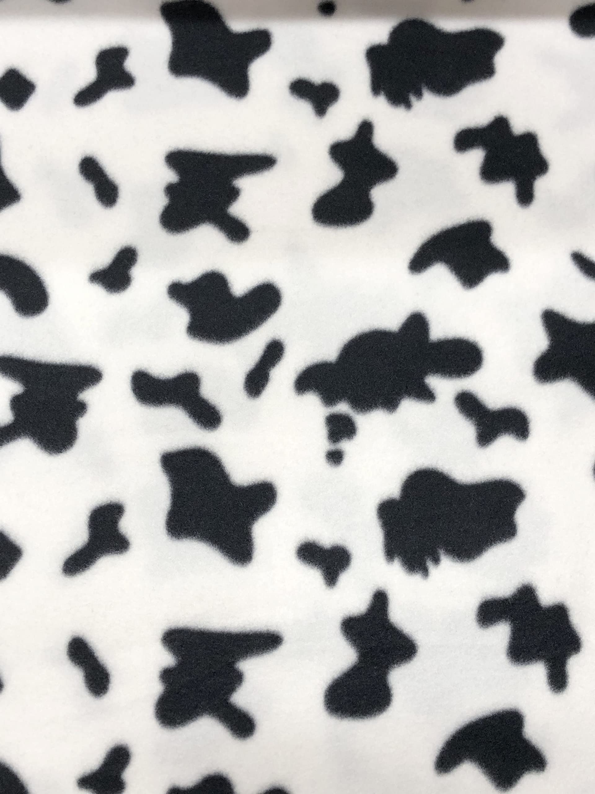 Assorted Anti Pill Fleece Fabric by The Yard or Roll (Cow Print)