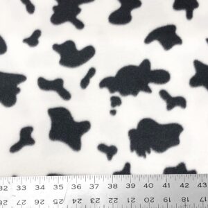 Assorted Anti Pill Fleece Fabric by The Yard or Roll (Cow Print)