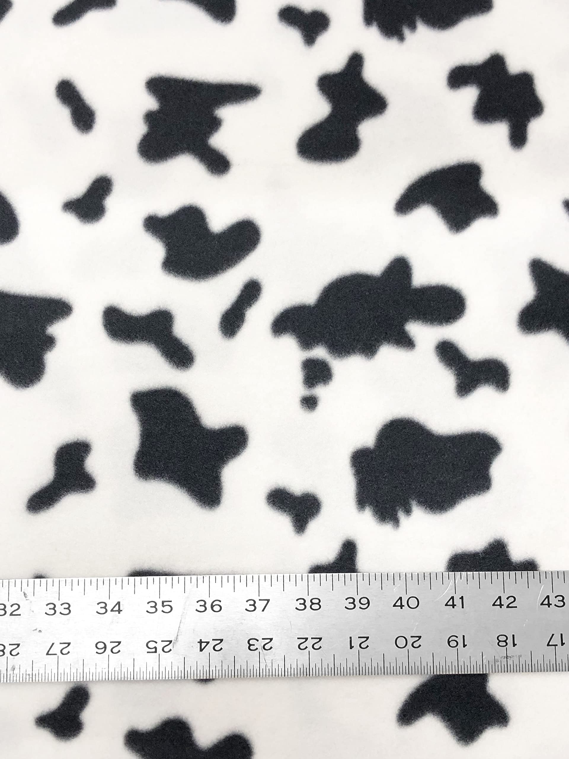 Assorted Anti Pill Fleece Fabric by The Yard or Roll (Cow Print)