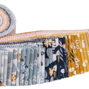 Little Forest Atelier Little Swan Rolie Polie 40 2.5-inch Strips Jelly Roll Riley Blake RP-13740-40