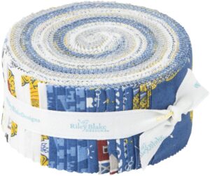 ffa forever blue rolie polie 40 2.5-inch strips jelly roll riley blake designs rp-13950-40