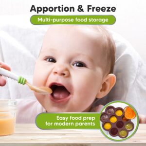 Silicone Baby Food Freezer Tray with Clip-on Lid - 2oz x 10 Pods Baby Food Silicone Freezer Molds, Breast Milk Freezer Tray, Dishwasher, Microwave, BPA-Free Baby Food Storage Tray (Mulberry)