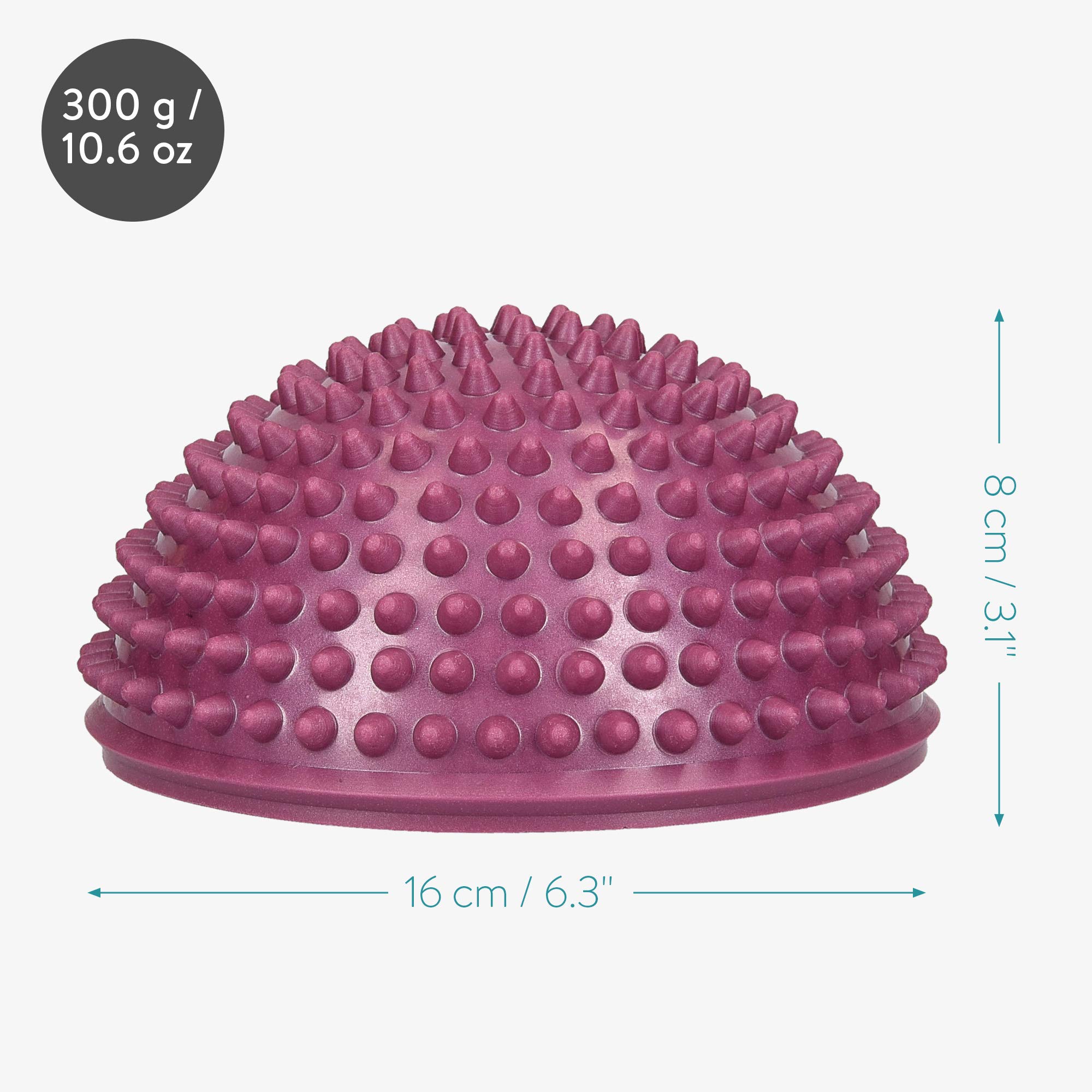 Navaris 2x Hedgehog Balance Pods - Set of 2 Spiky Fitness Domes for Sports, Foot Massage, Stability Training, Balancing in Multiple Colors