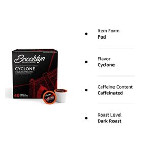 Brooklyn Beans Cyclone Gourmet Coffee Pods, Compatible with 2.0 Keurig K Cup Brewers, 40 Count