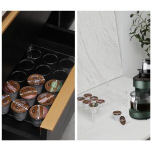 Baoswi 30 Coffee Pod Holder Acrylic, 2 Tiers Design, Clear K Cup Holder, Coffee Pod Organizer for Countertop, K Cup Drawer Organizer, Suitable for Most Coffee Capsules, 30 Pod Capacity