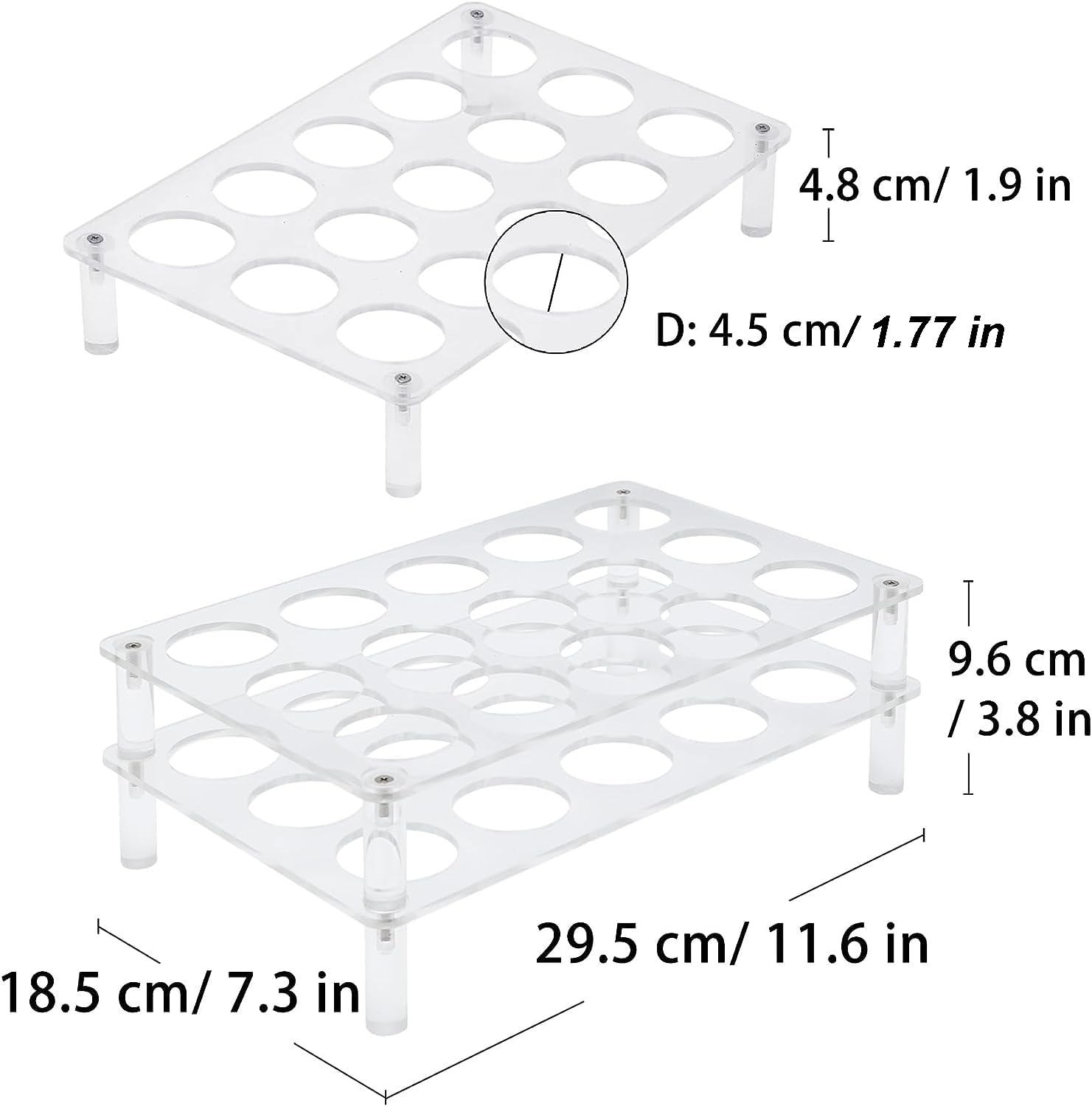 Baoswi 30 Coffee Pod Holder Acrylic, 2 Tiers Design, Clear K Cup Holder, Coffee Pod Organizer for Countertop, K Cup Drawer Organizer, Suitable for Most Coffee Capsules, 30 Pod Capacity